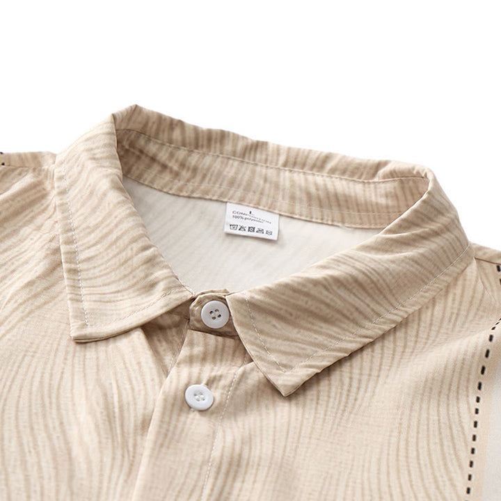 Chemise d'été décontractée à manches courtes pour homme, boutonnée, idéale pour les vacances à la plage. - image 4