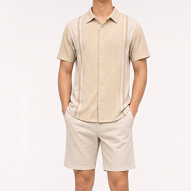 Chemise d'été décontractée à manches courtes pour homme, boutonnée, idéale pour les vacances à la plage. - image 1
