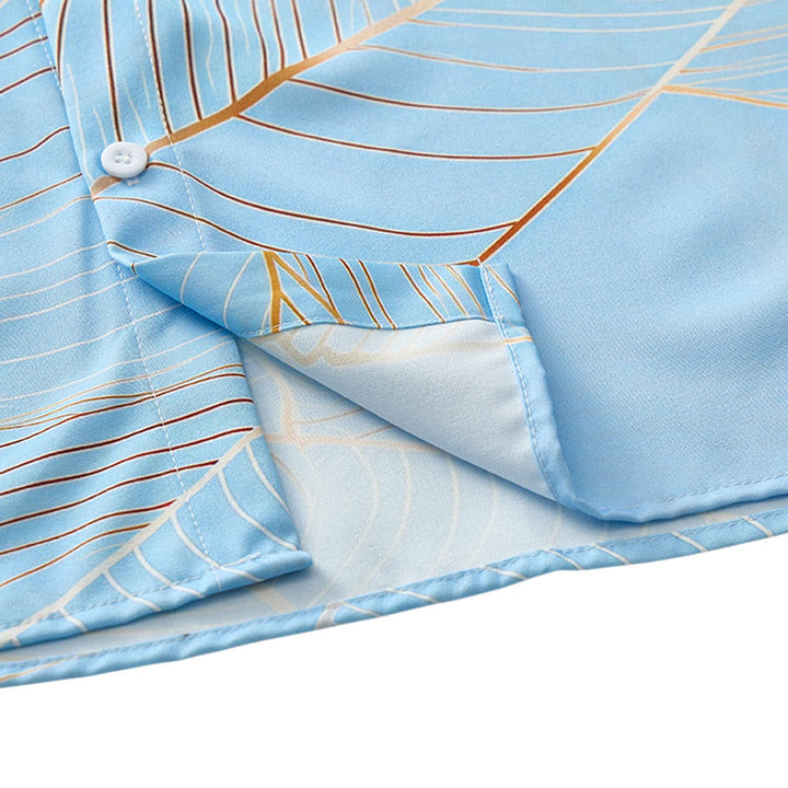 Chemise de plage d'été pour homme à motif de feuille de bananier dorée tropicale en 3D - image 9