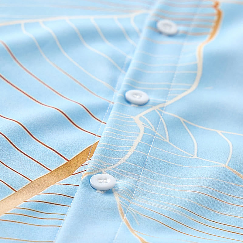 Chemise de plage d'été pour homme à motif de feuille de bananier dorée tropicale en 3D - image 5