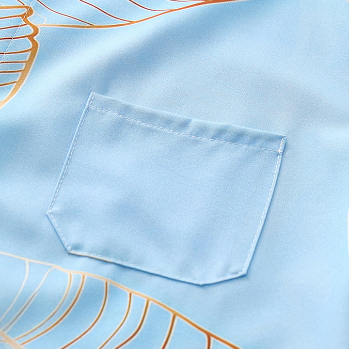 Chemise de plage d'été pour homme à motif de feuille de bananier dorée tropicale en 3D - image 6