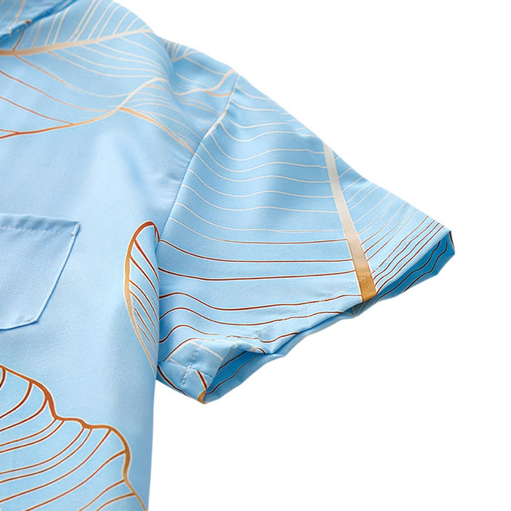Chemise de plage d'été pour homme à motif de feuille de bananier dorée tropicale en 3D - image 8