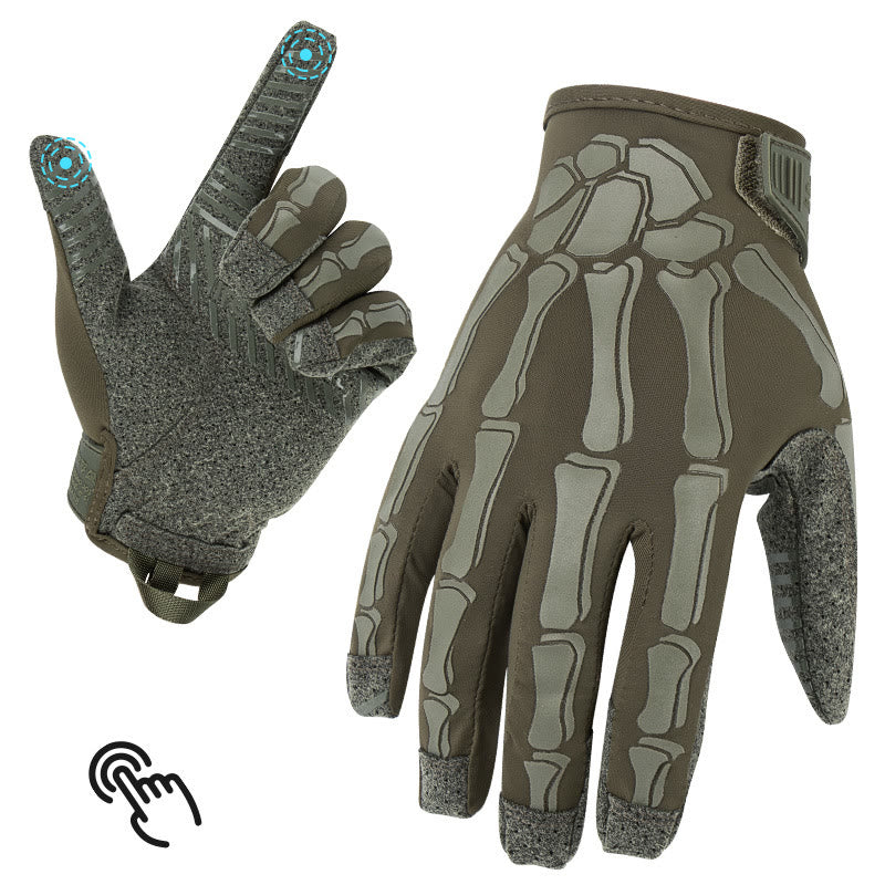 Gants tactiques d'été légers et élastiques pour moto Skeleton - Vert foncé - XL - image 2
