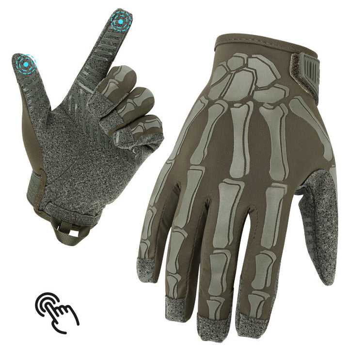 Gants tactiques d'été légers et élastiques pour moto Skeleton - Vert foncé - XL - image 2