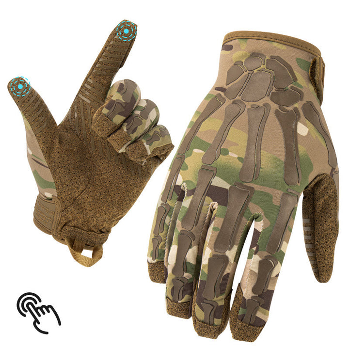 Gants tactiques d'été légers et élastiques pour moto Skeleton - Camouflage - XL - image 0