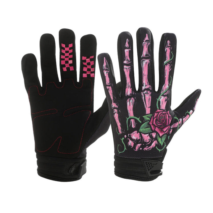 Gants tactiques Rose Skeleton pour moto, écran tactile, doigts entiers - image 3