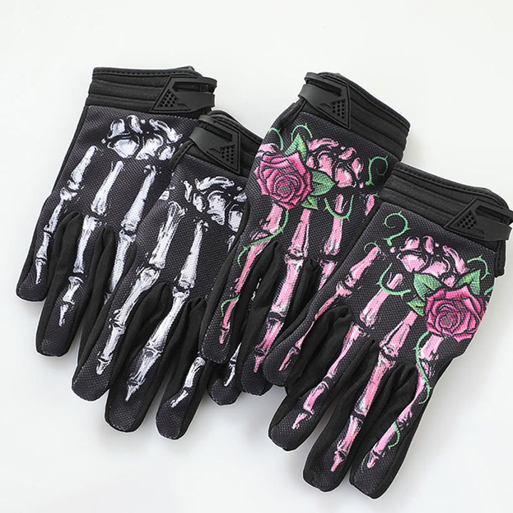 Gants tactiques Rose Skeleton pour moto, écran tactile, doigts entiers - image 1