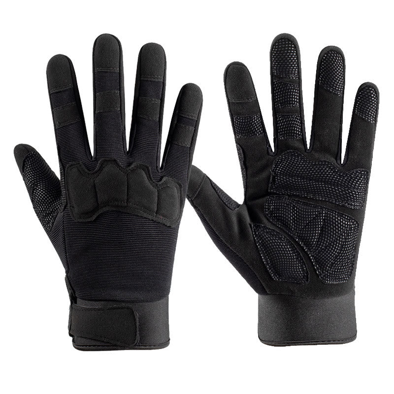 Gants tactiques militaires à paume rembourrée antidérapante et intégrale des doigts - Noir - XL - image 2