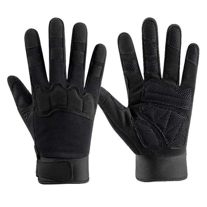 Gants tactiques militaires à paume rembourrée antidérapante et intégrale des doigts - Noir - XL - image 2