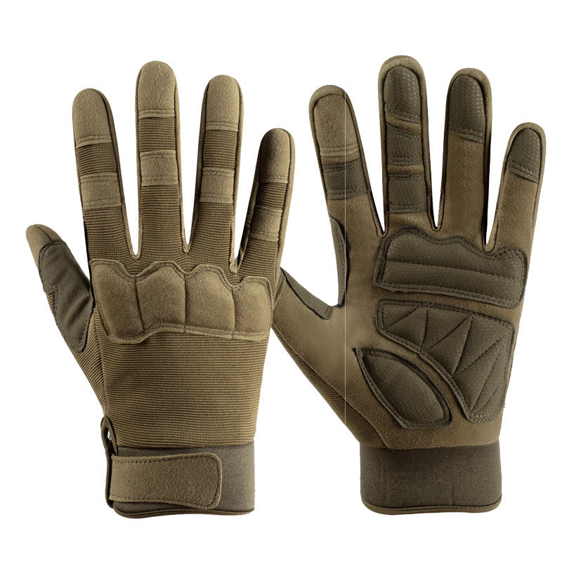 Gants tactiques militaires à paume rembourrée antidérapante et intégrale des doigts - Vert foncé - XL - image 3