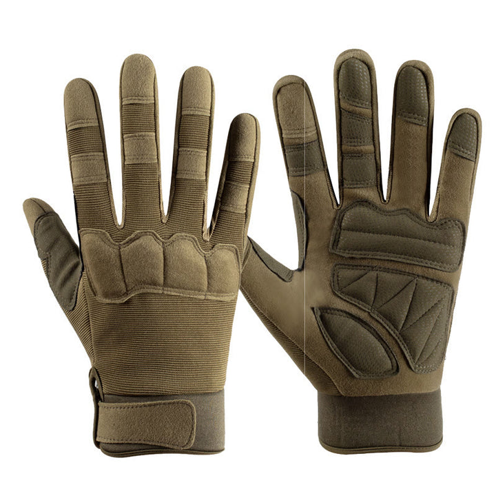 Gants tactiques militaires à paume rembourrée antidérapante et intégrale des doigts - Vert foncé - XL - image 3