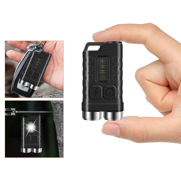Mini lampe torche LED rechargeable double faisceau d'extérieur avec porte-clés - image 8