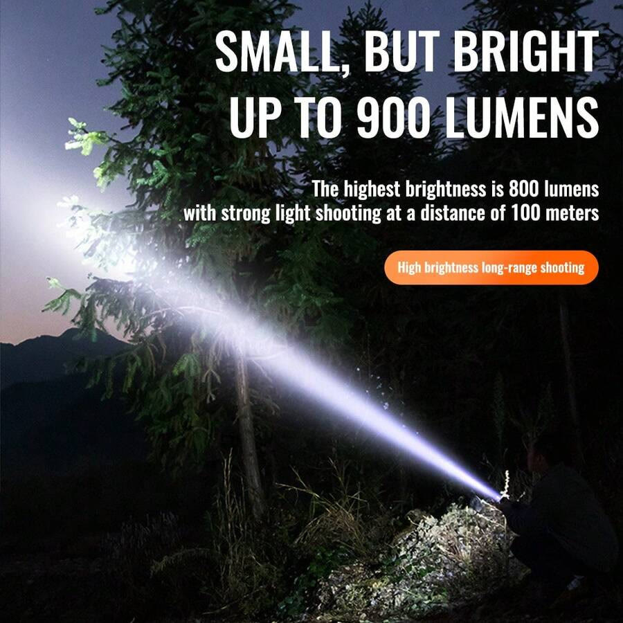 Mini lampe torche LED rechargeable double faisceau d'extérieur avec porte-clés - image 5