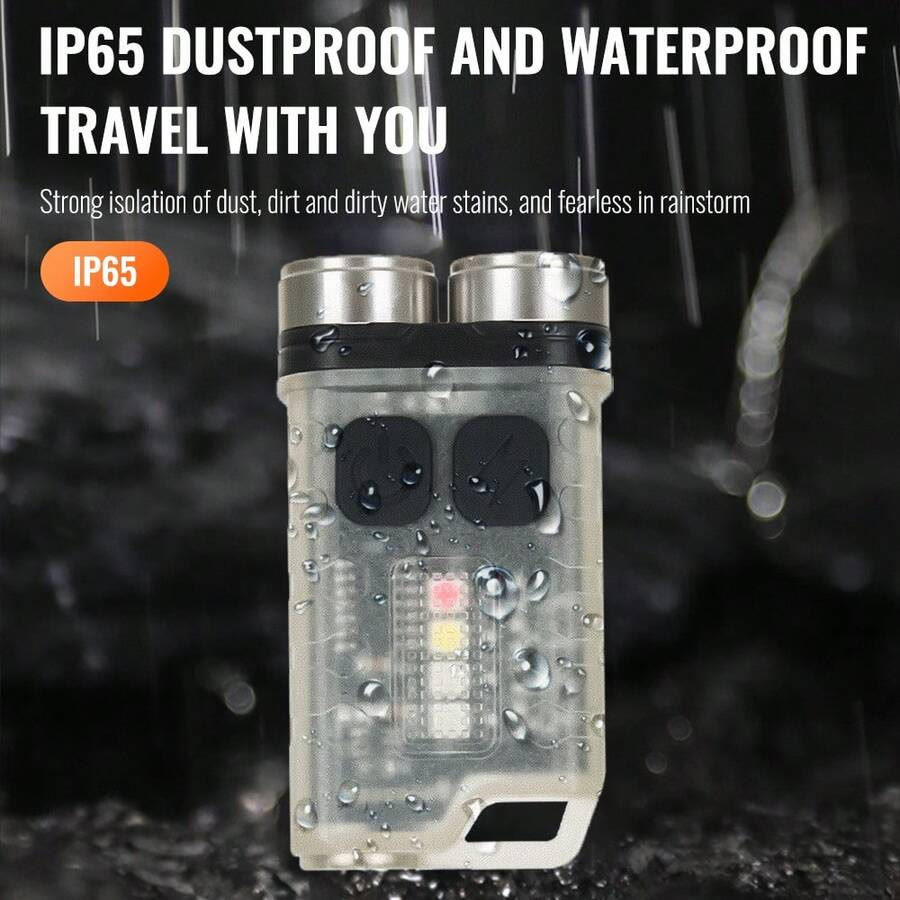 Mini lampe torche LED rechargeable double faisceau d'extérieur avec porte-clés - image 4