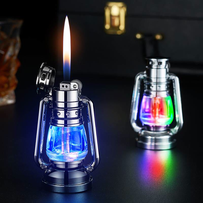 Briquet à butane en forme de lampe à huile créative et colorée - image 0