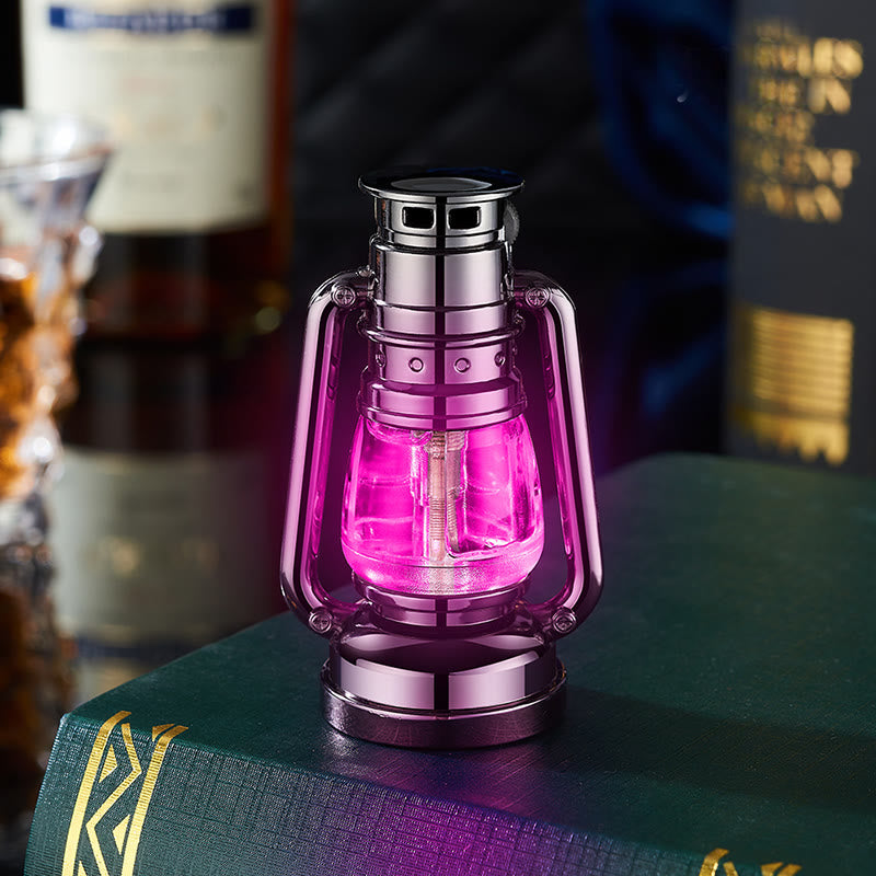 Briquet à butane en forme de lampe à huile créative et colorée - Noir - image 1