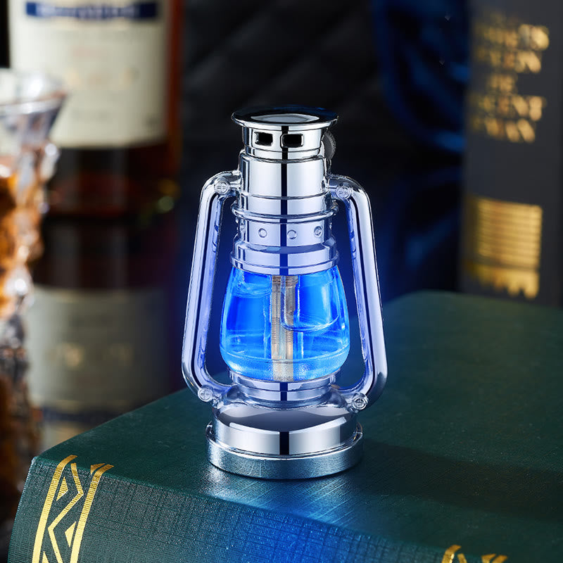 Briquet à butane en forme de lampe à huile créative et colorée - Argent - image 8