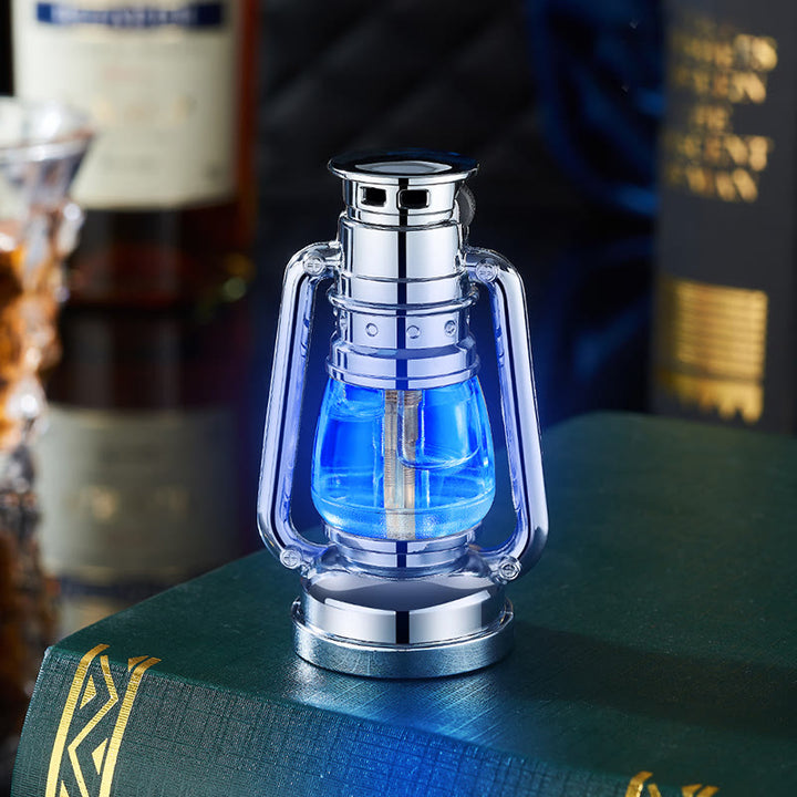 Briquet à butane en forme de lampe à huile créative et colorée - Argent - image 8