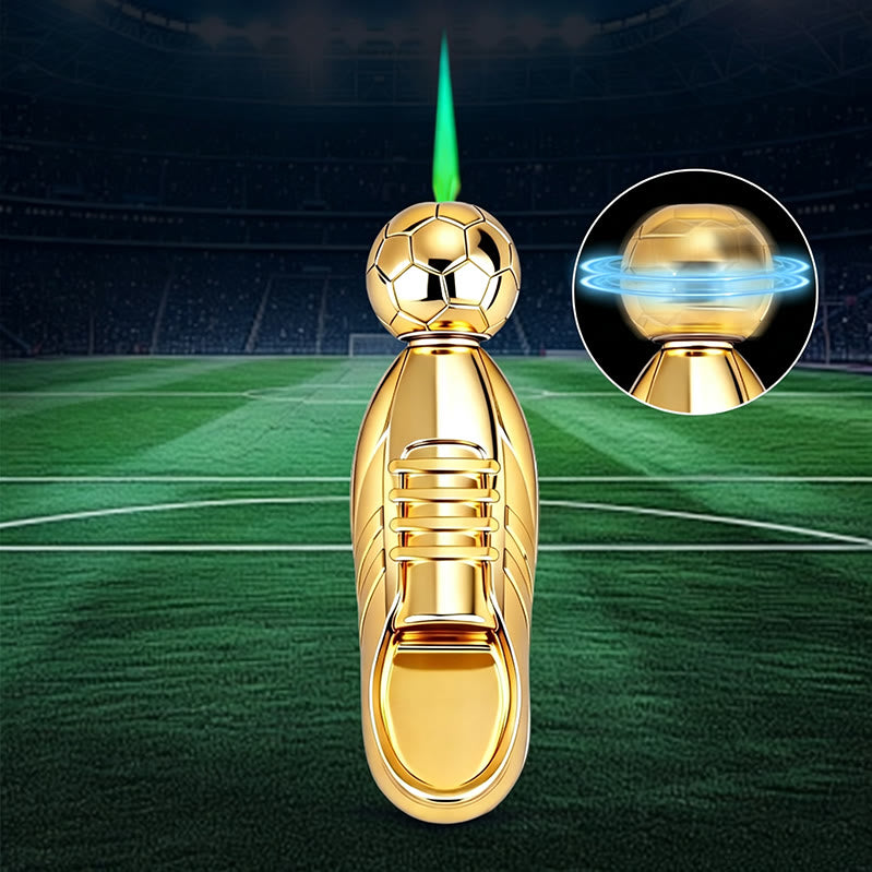 Briquet à butane fantaisie en forme de chaussure de football - Or - image 1