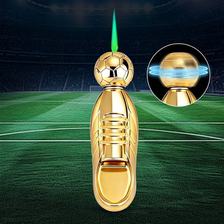 Briquet à butane fantaisie en forme de chaussure de football - Or - image 1