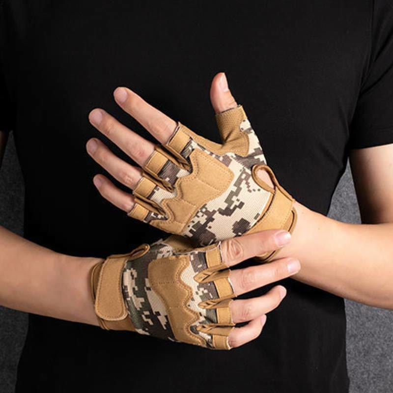 Gants tactiques d'entraînement militaire respirants à demi-doigts - image 1