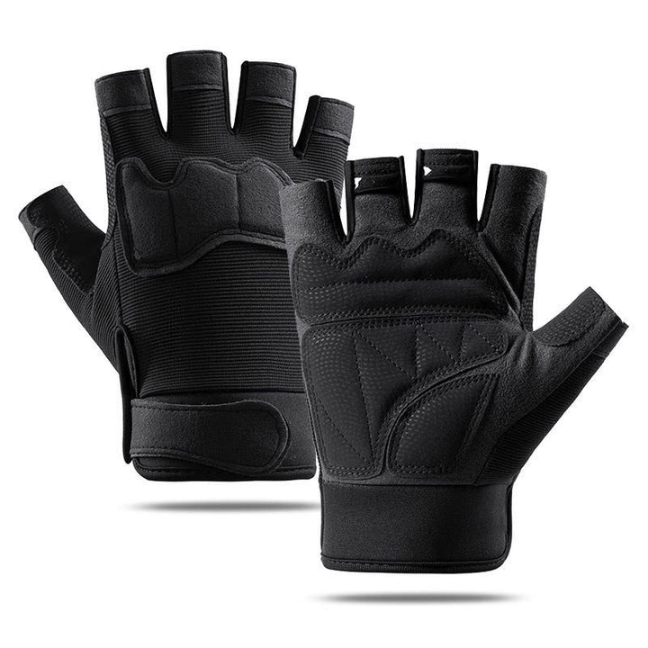 Gants tactiques d'entraînement militaire respirants à demi-doigts - Noir - XL - image 0