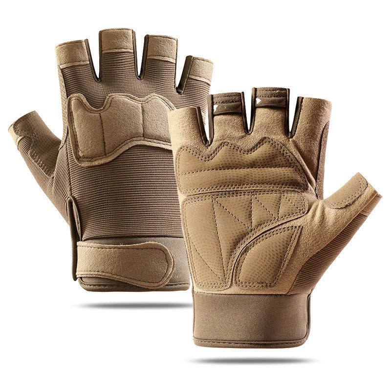 Gants tactiques d'entraînement militaire respirants à demi-doigts - Sandy Brown - XL - image 8