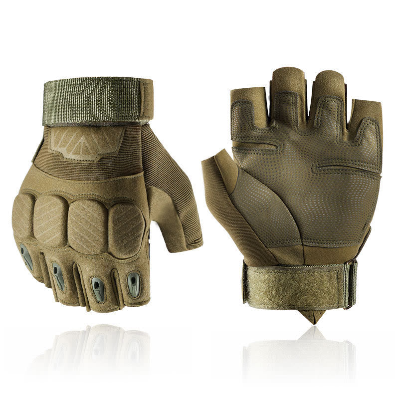 Gants tactiques de VTT avec protection renforcée des articulations - Vert armée - XL - image 0
