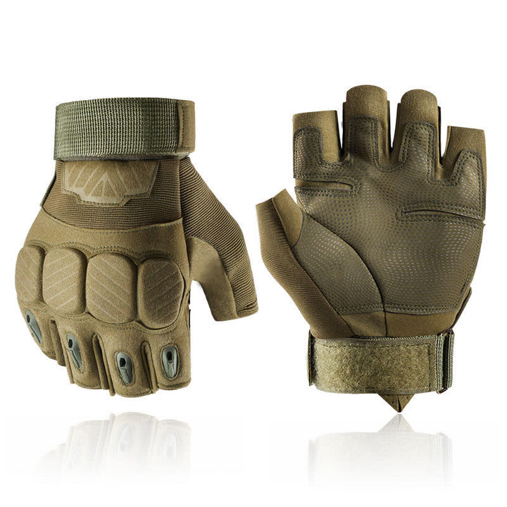 Gants tactiques de VTT avec protection renforcée des articulations - Vert armée - XL - image 0