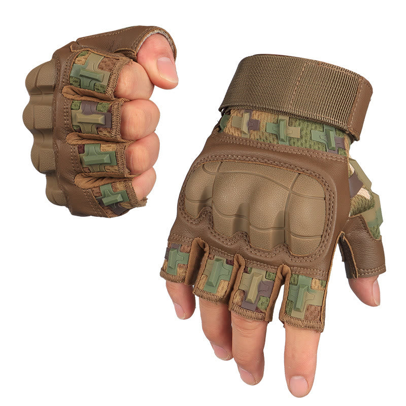 Gants militaires d'extérieur à coque rigide sans doigts - camouflage - XL - image 2