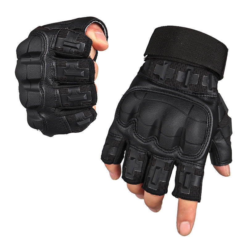 Gants militaires d'extérieur à coque rigide sans doigts - Noir - XL - image 0