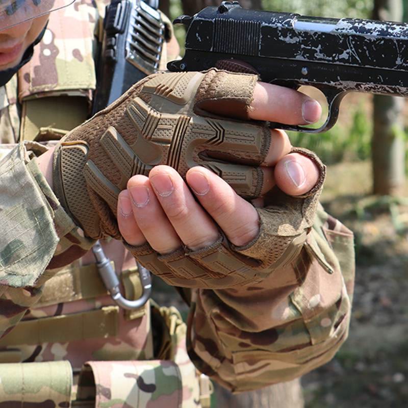Gants tactiques de mécanicien antidérapants et respirants à demi-doigts - image 3