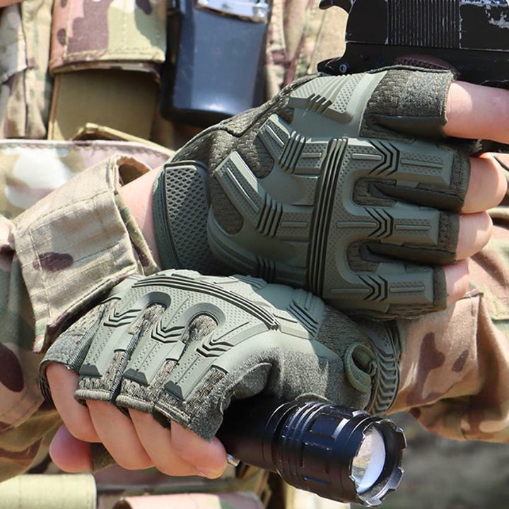 Gants tactiques de mécanicien antidérapants et respirants à demi-doigts - image 10