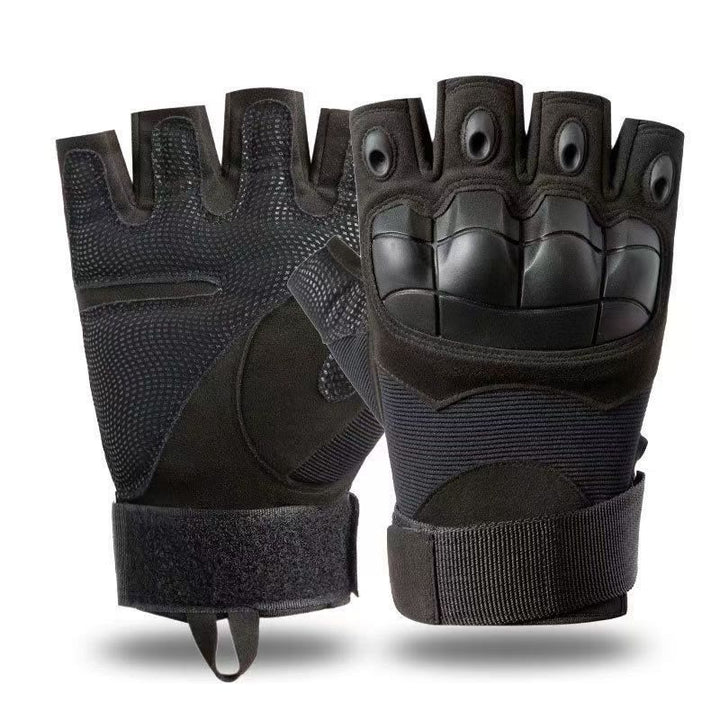 Gants militaires minimalistes tactiques et esthétiques à demi-doigts - Noir - XL - image 4