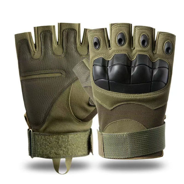 Gants militaires minimalistes tactiques et esthétiques à demi-doigts - Vert - XL - image 0