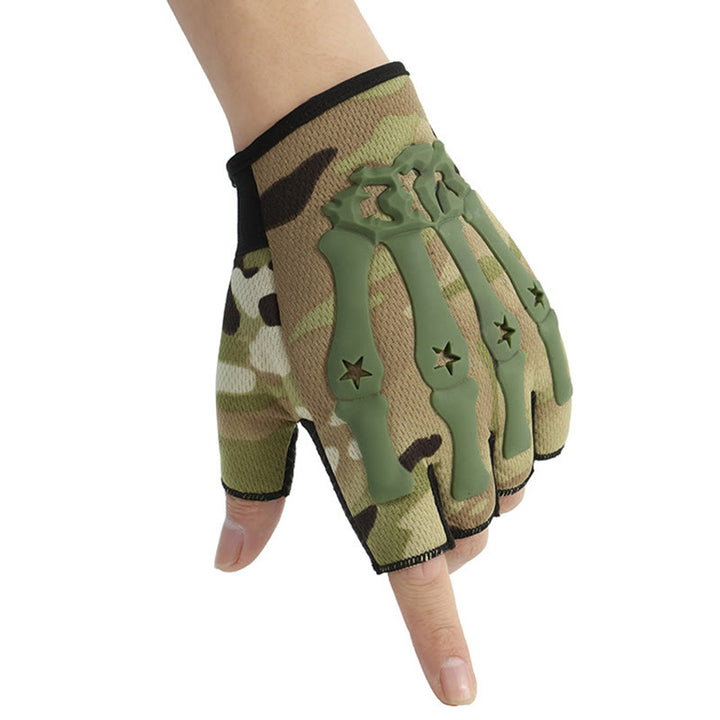 Gants tactiques de cyclisme respirants avec protection des articulations renforcée. - Camouflage vert clair - Taille unique - image 5