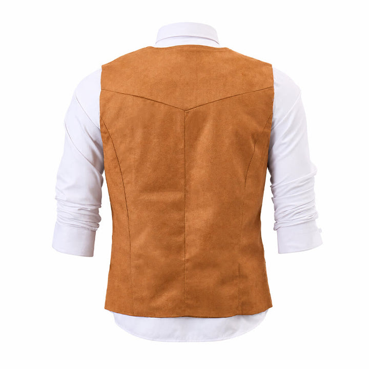 Gilet de cowboy marron traditionnel western pour homme - image 10