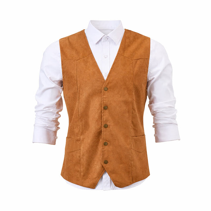 Gilet de cowboy marron traditionnel western pour homme - image 9