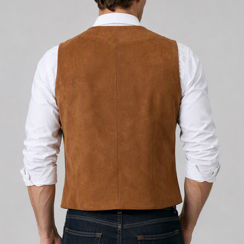 Gilet de cowboy marron traditionnel western pour homme - image 2