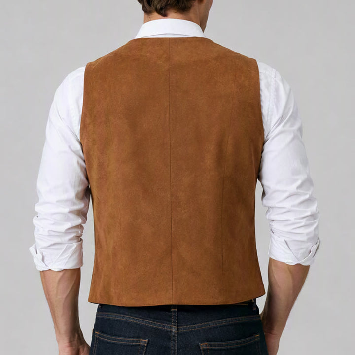 Gilet de cowboy marron traditionnel western pour homme - image 2