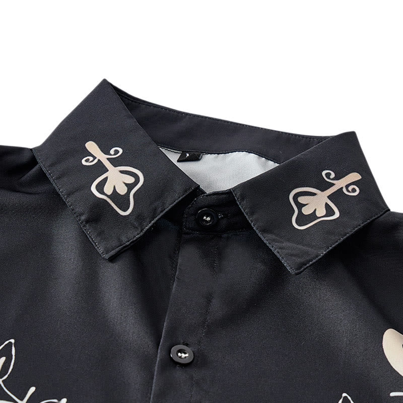 Chemise de cowboy noire à imprimé floral western avec empiècement - image 4