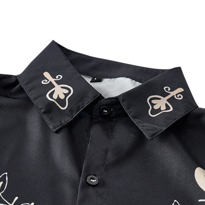 Chemise de cowboy noire à imprimé floral western avec empiècement - image 4
