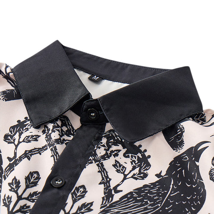 Chemise western à empiècement de cowboy noir corbeau et ivoire à motif floral - image 4