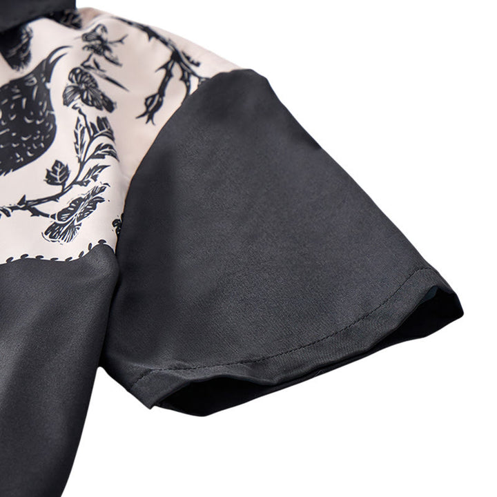 Chemise western à empiècement de cowboy noir corbeau et ivoire à motif floral - image 8