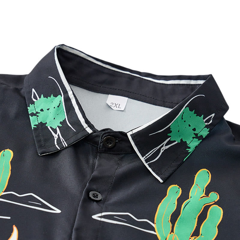 Chemise de cowboy à empiècement noir cactus et crâne de longhorn - image 4