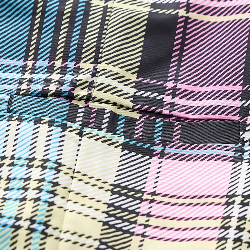 Gilet de costume festif à carreaux tartan colorés - image 6
