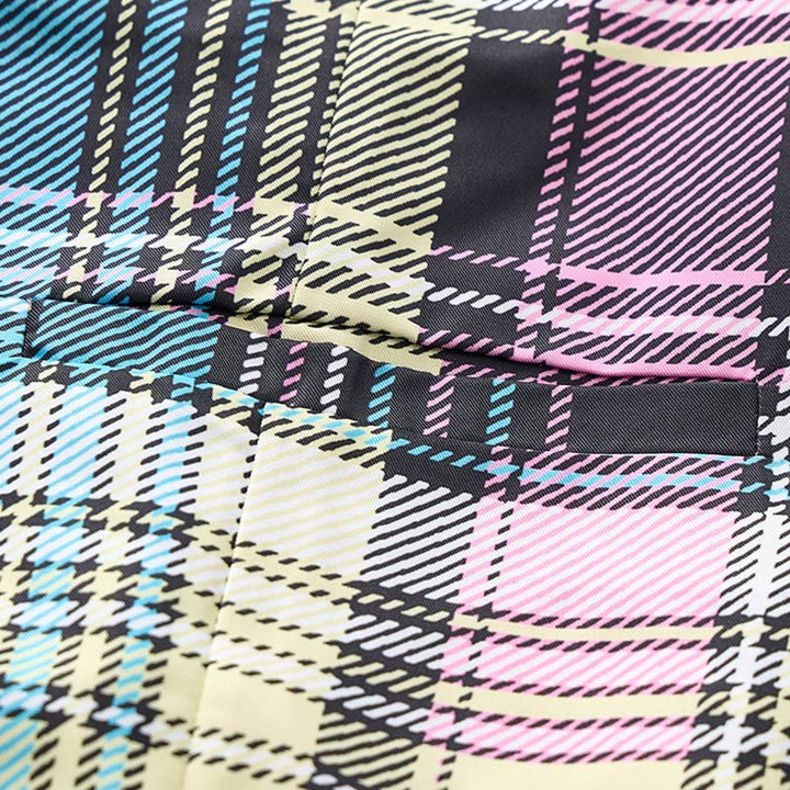 Gilet de costume festif à carreaux tartan colorés - image 6