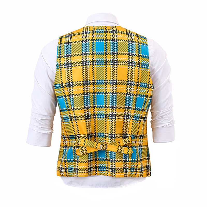 Gilet de smoking preppy jaune moutarde à col en V - image 10
