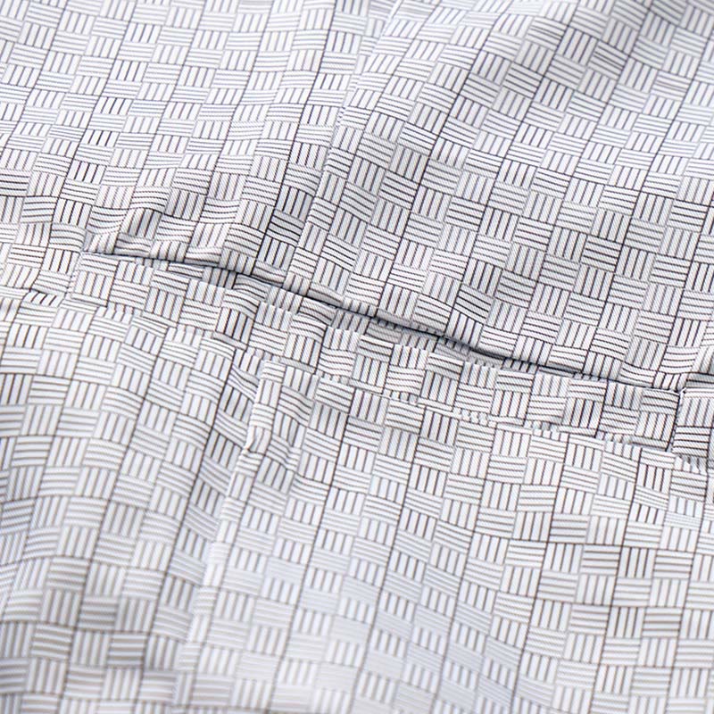 Gilet de costume minimaliste gris argenté à motif quadrillé et col en V - image 6