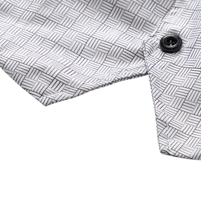 Gilet de costume minimaliste gris argenté à motif quadrillé et col en V - image 8